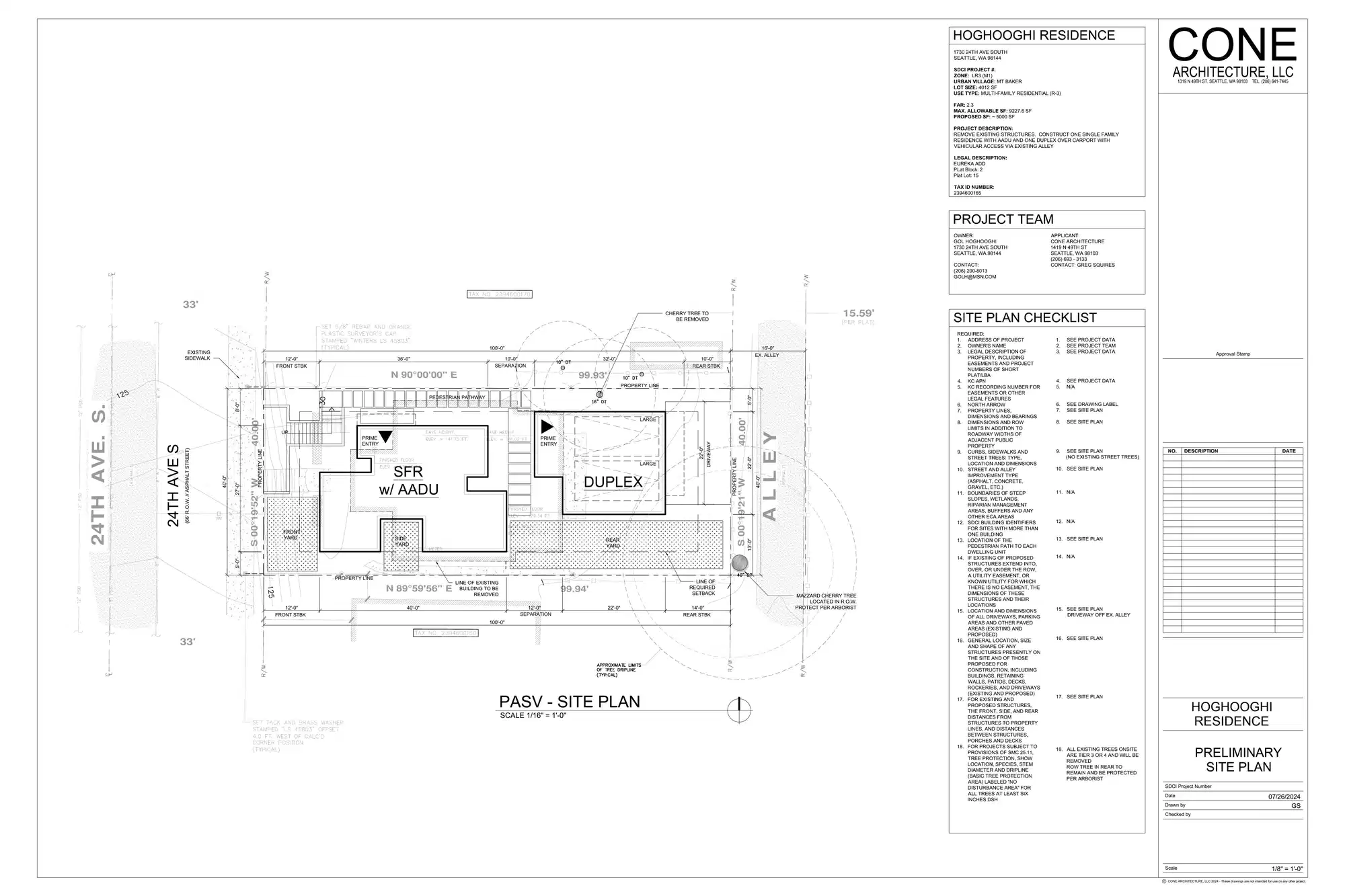 Site plan for 1730 24th Ave S