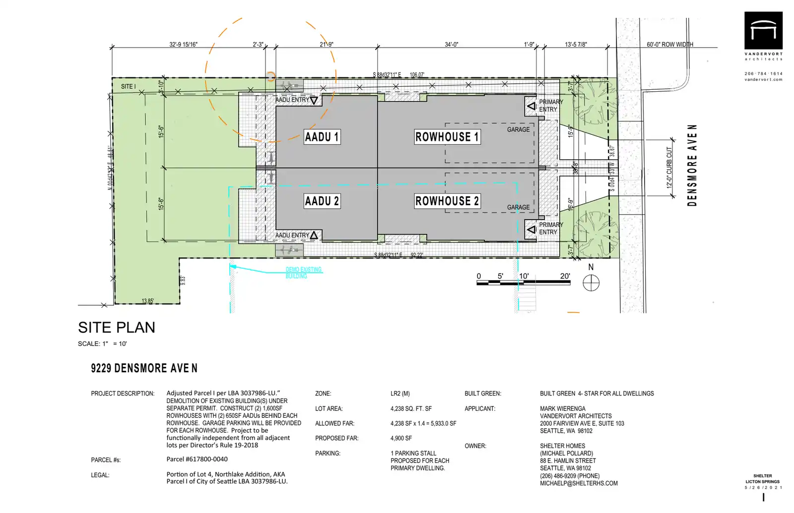 Site plan for 9229 Densmore Ave N