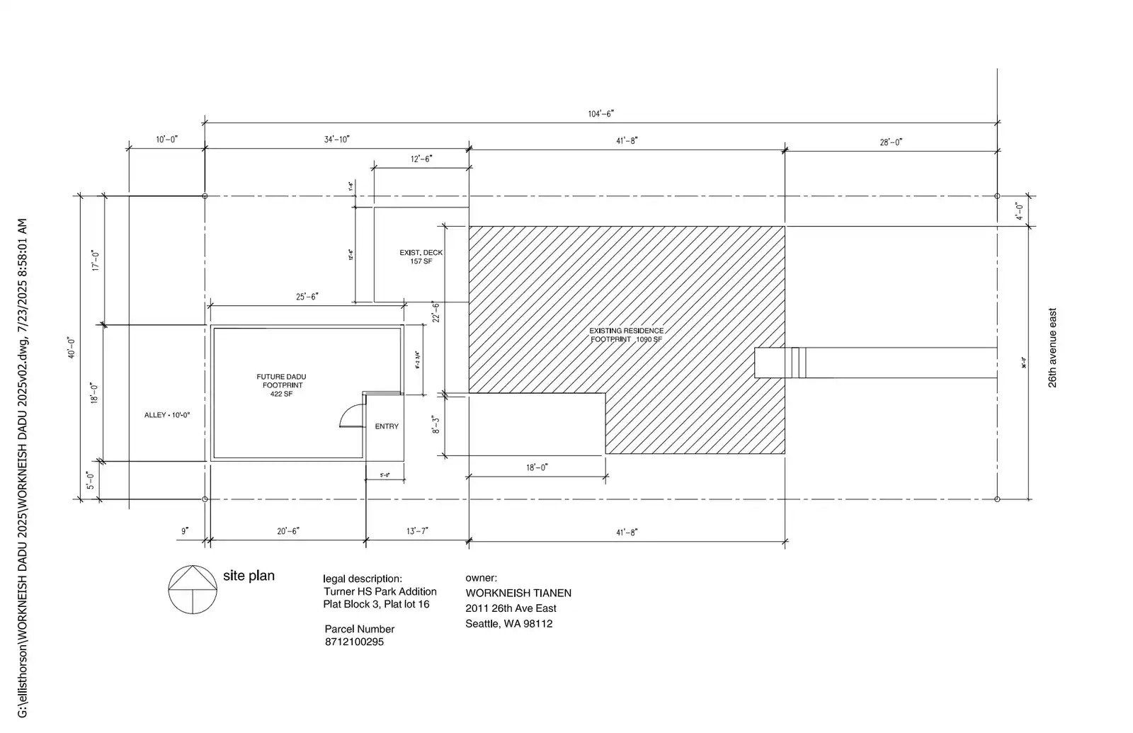 Site plan for 2011 26th Ave E
