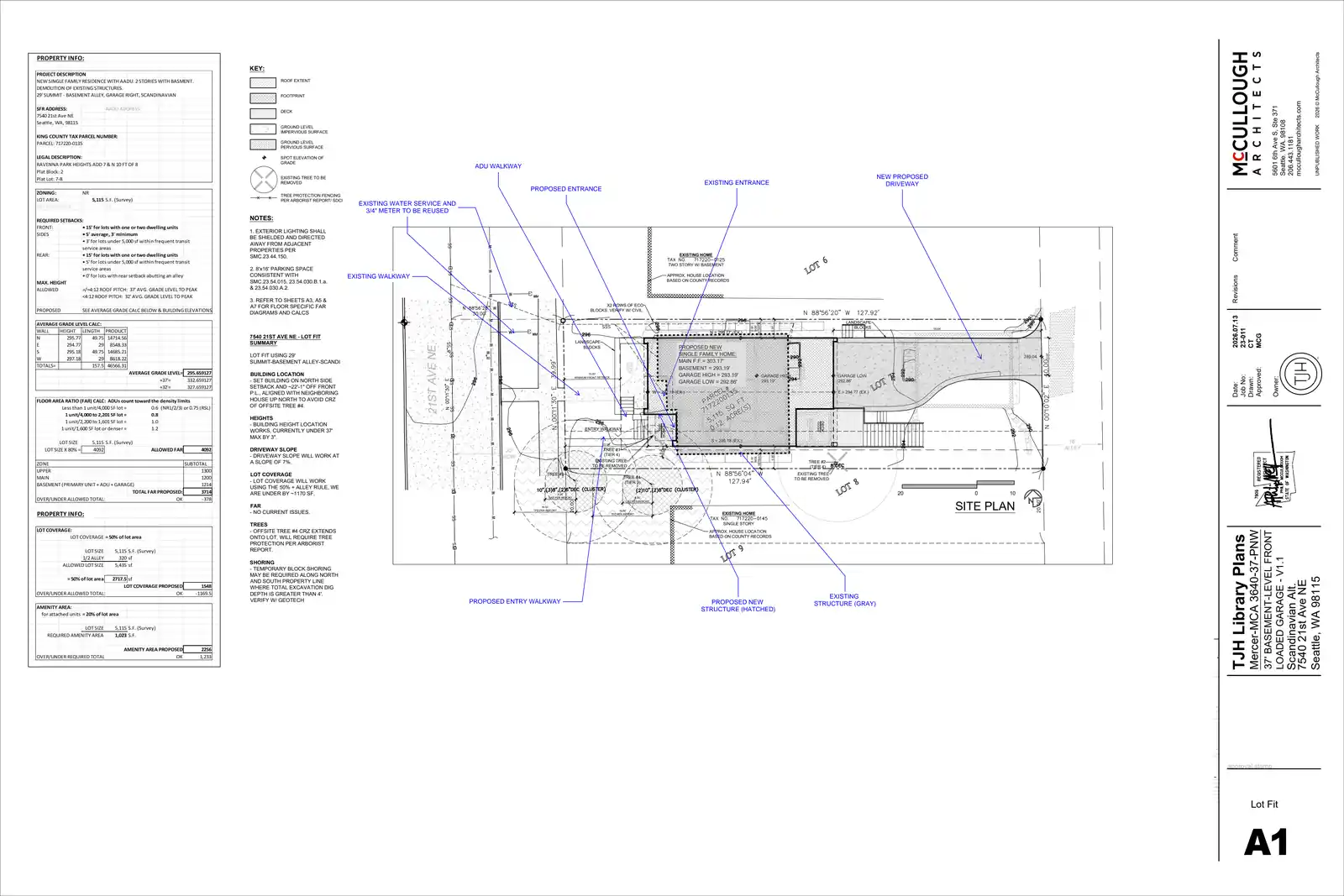 Site plan for 7540 21st Ave NE