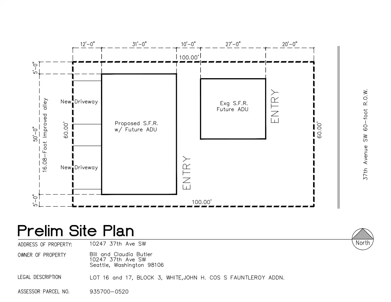 Site plan for 10247 37th Ave SW