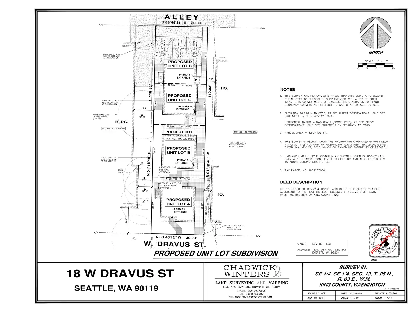 Site plan for 18 W Dravus St