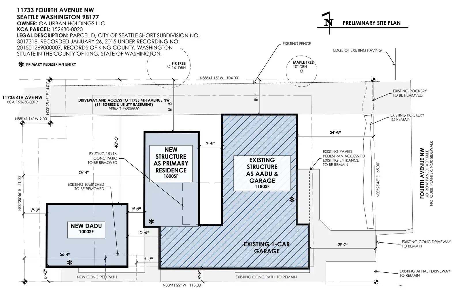 Site plan for 11733 4th Ave NW