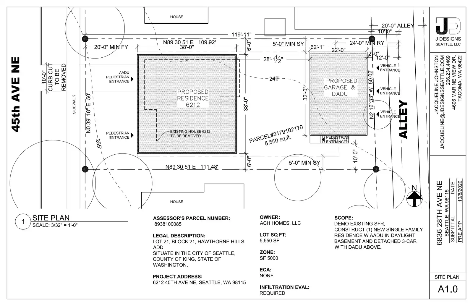 Site plan for 6212 45th Ave NE