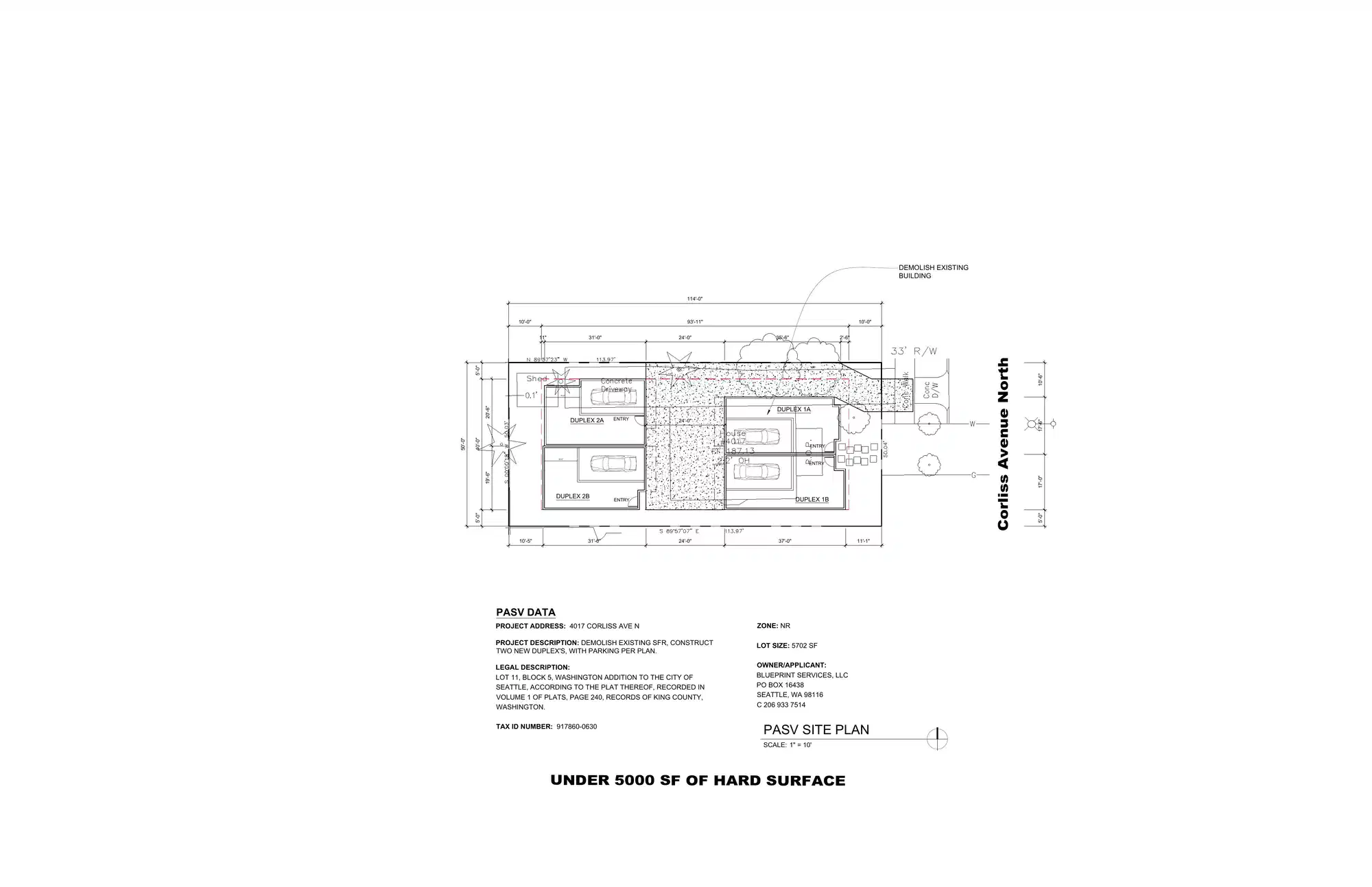 Site plan for 4017 Corliss Ave N