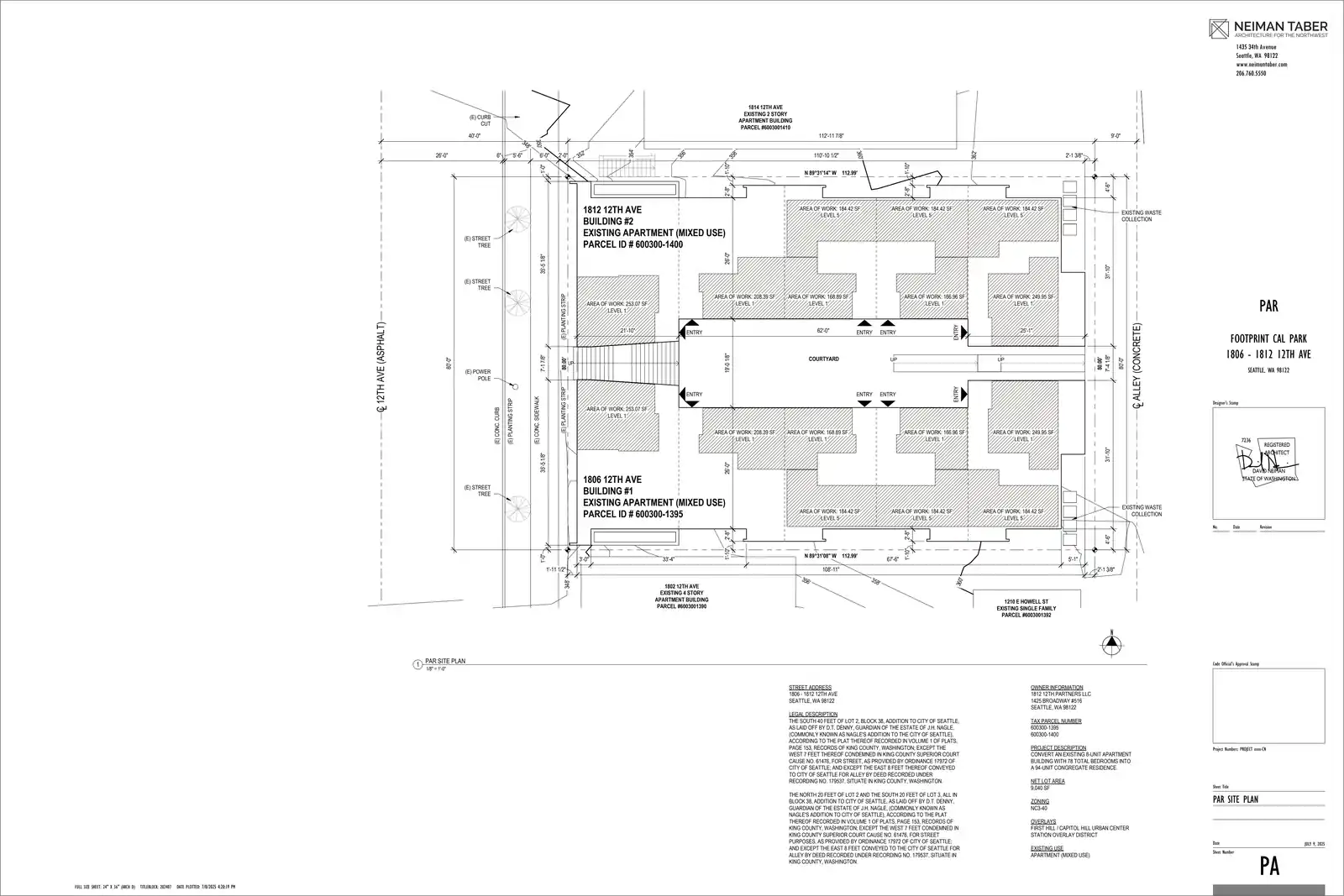 Site plan for 1806 12th Ave