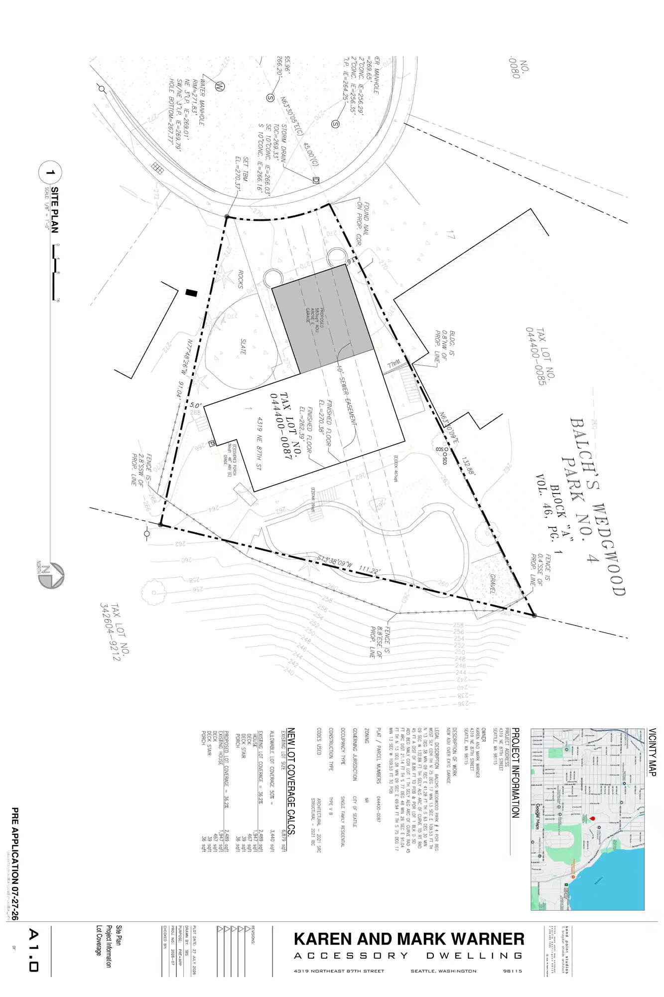 Site plan for 4319 NE 87th St