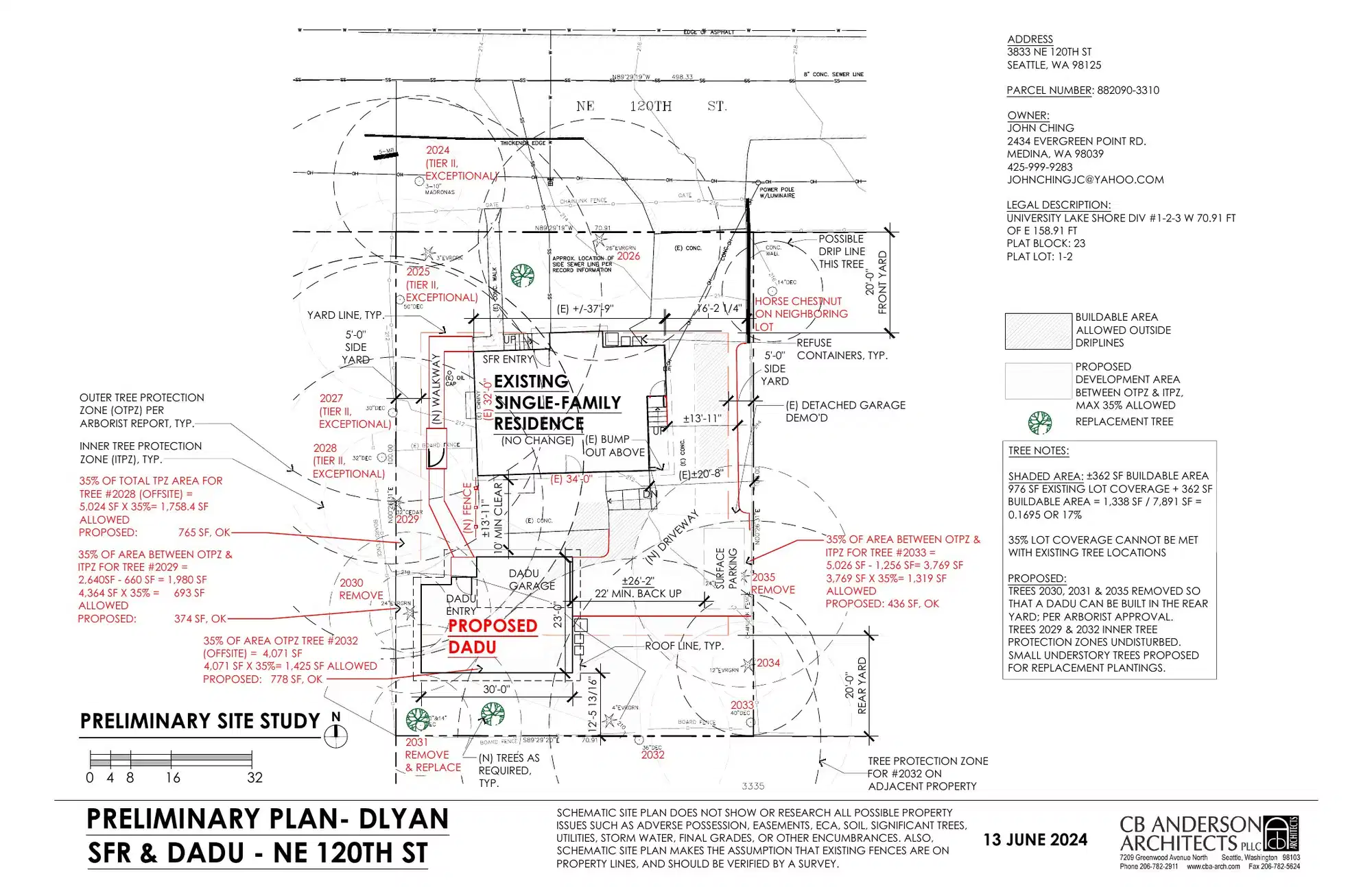 Site plan for 3833 NE 120th St