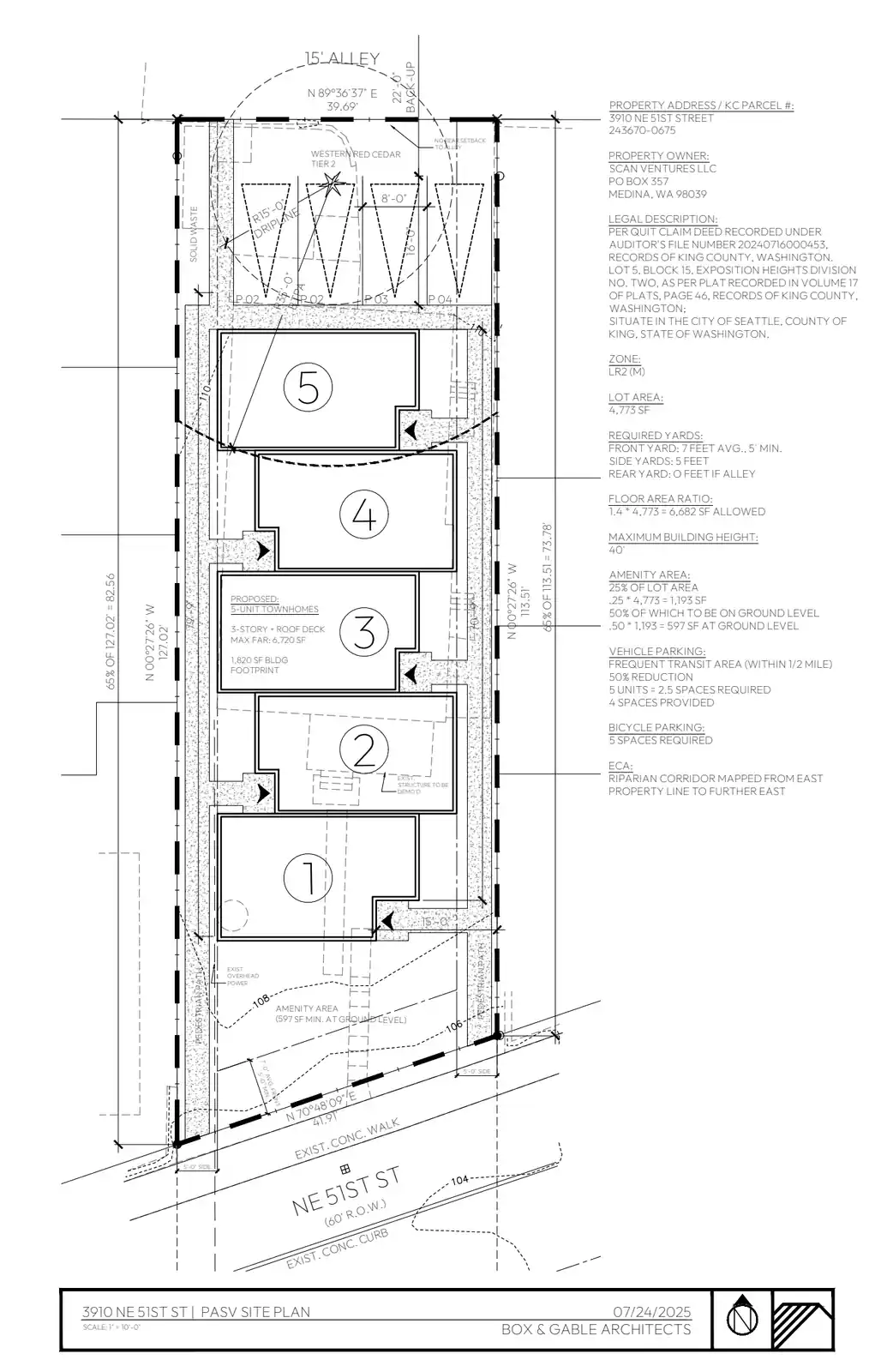 Site plan for 3910 NE 51st St
