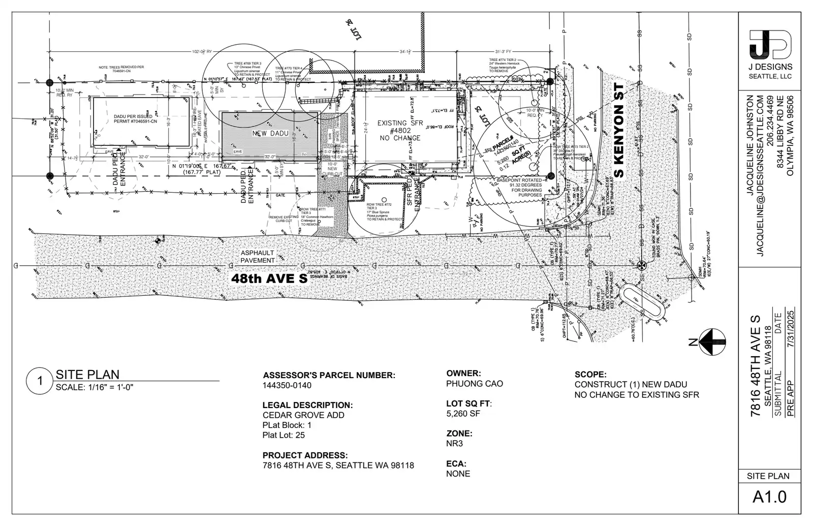 Site plan for 7818 48th Ave S
