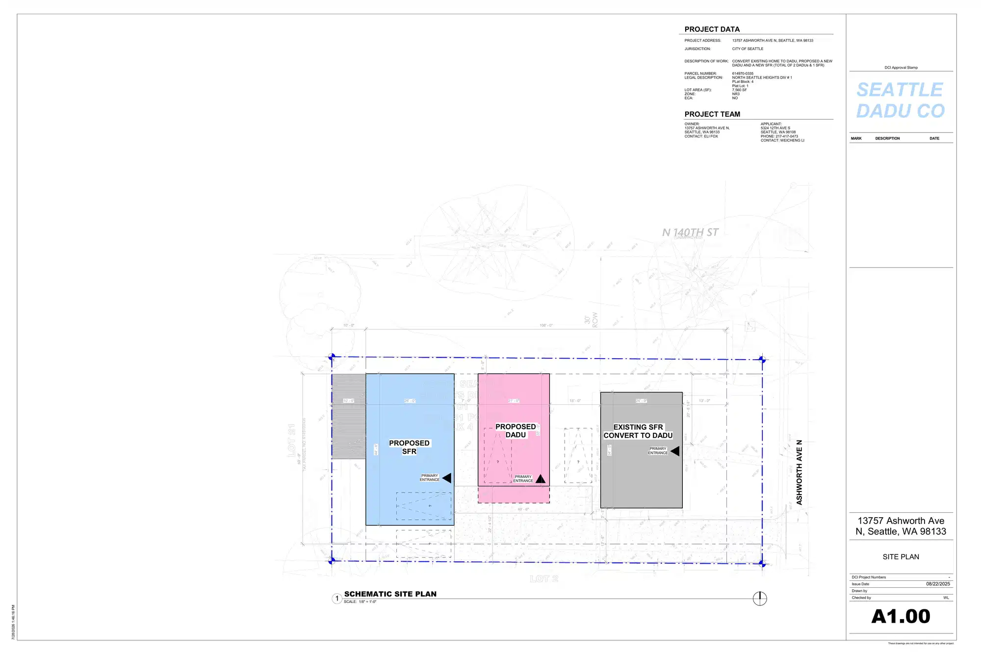 Site plan for 13757 Ashworth Ave N
