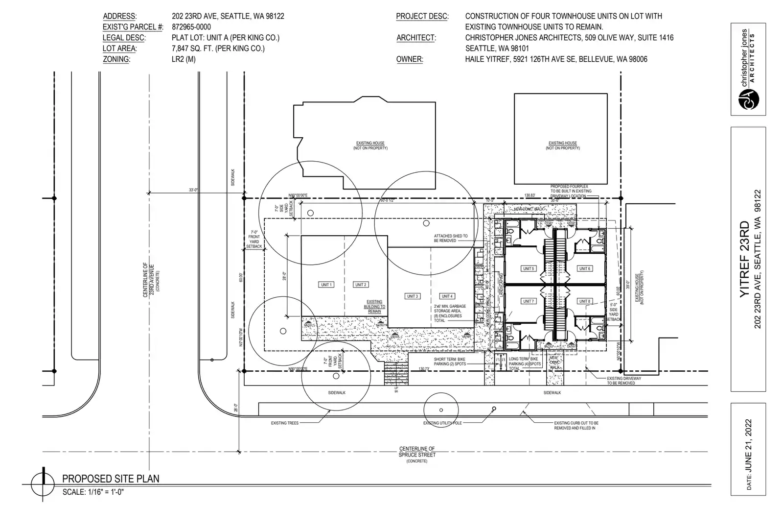 Site plan for 2308 E Spruce St