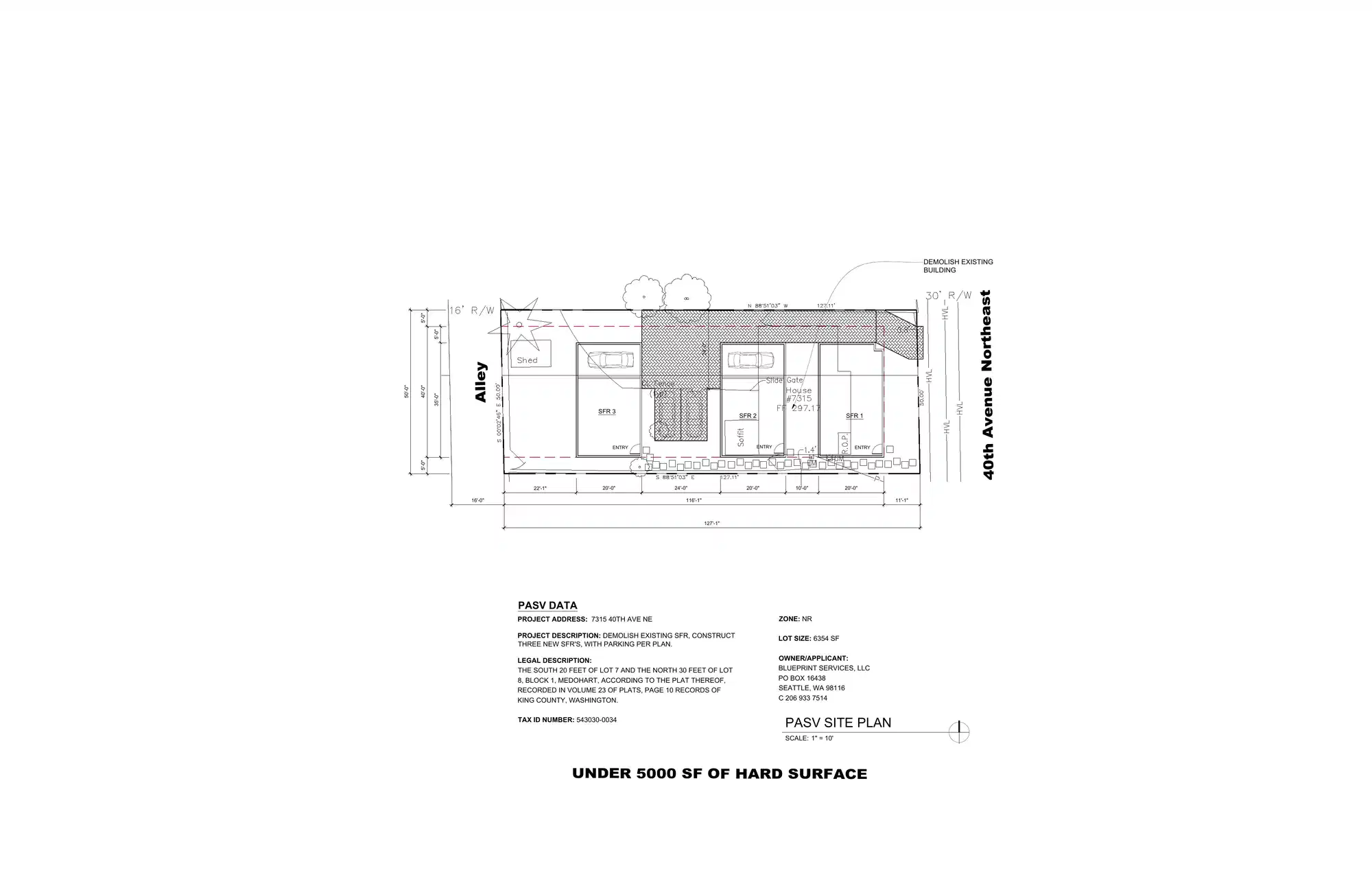 Site plan for 7315 40th Ave NE