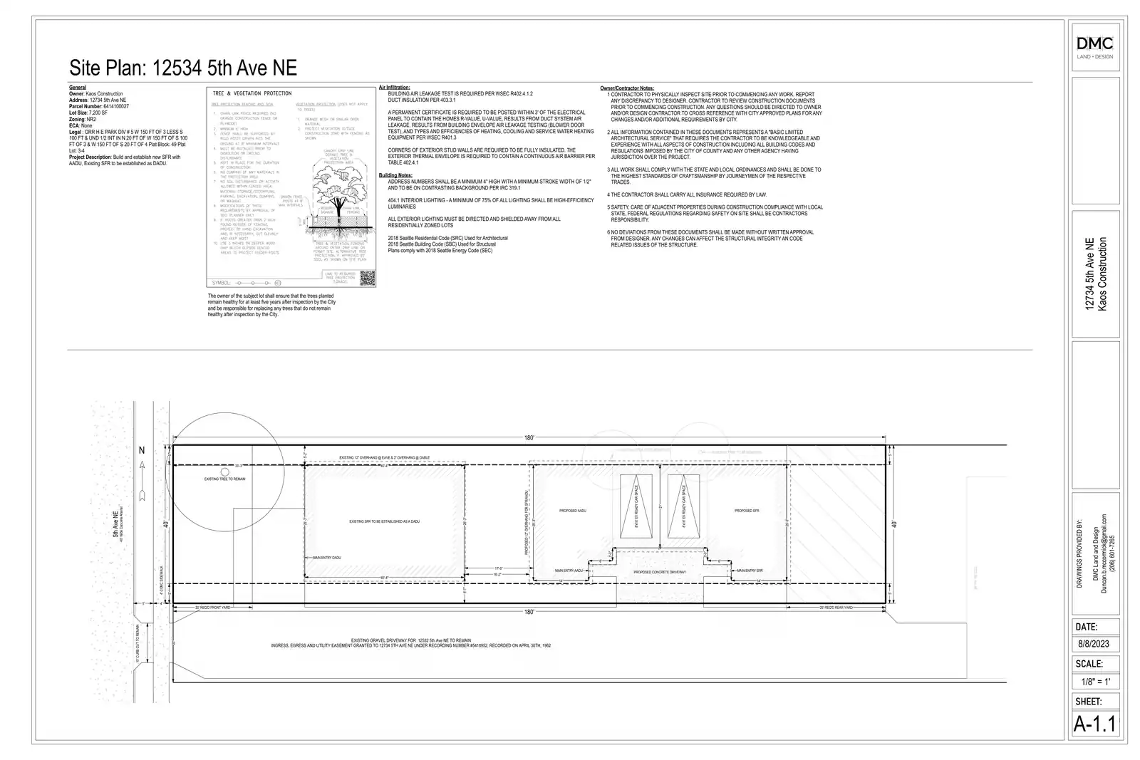 Site plan for 12534 5th Ave NE