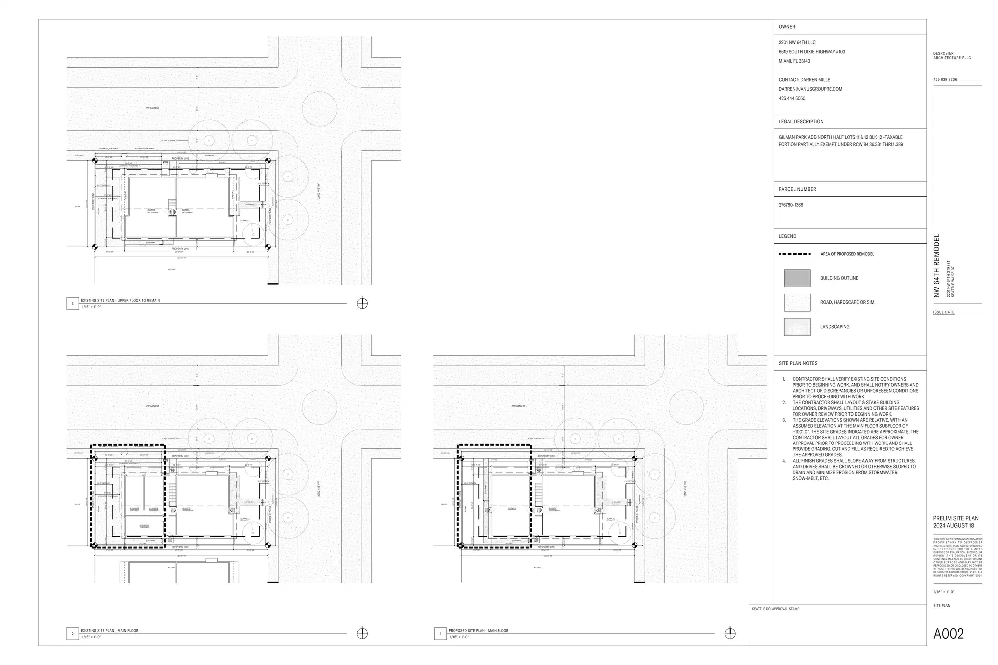 Site plan for 2201 NW 64th St
