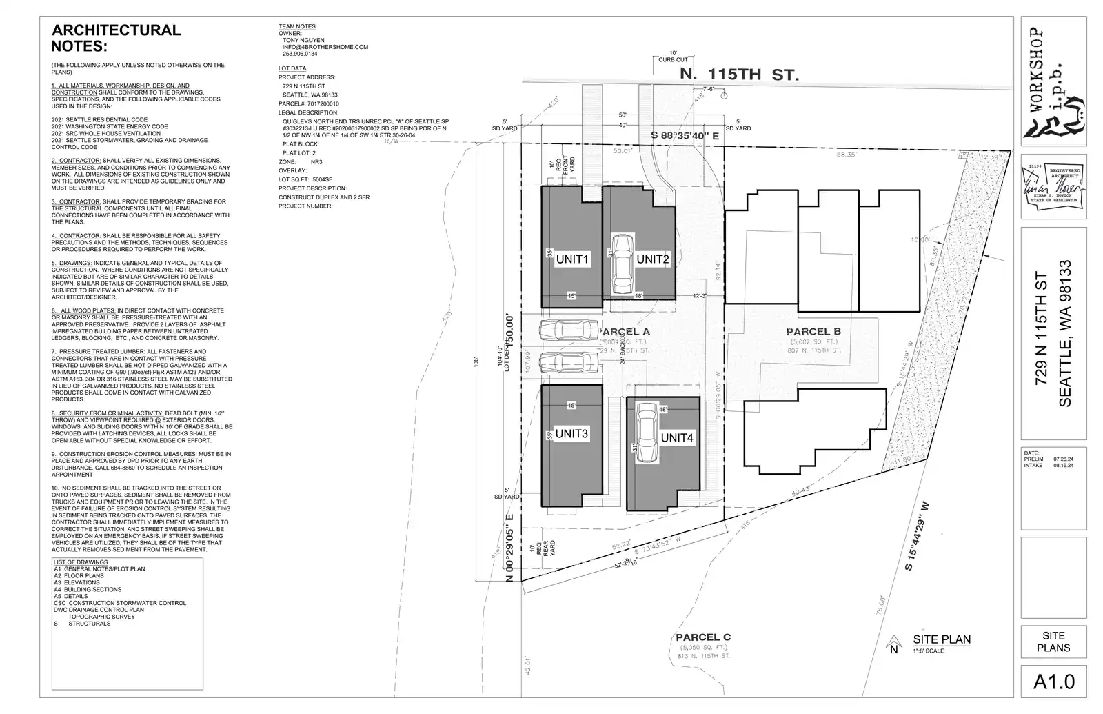 Site plan for 729 N 115th St
