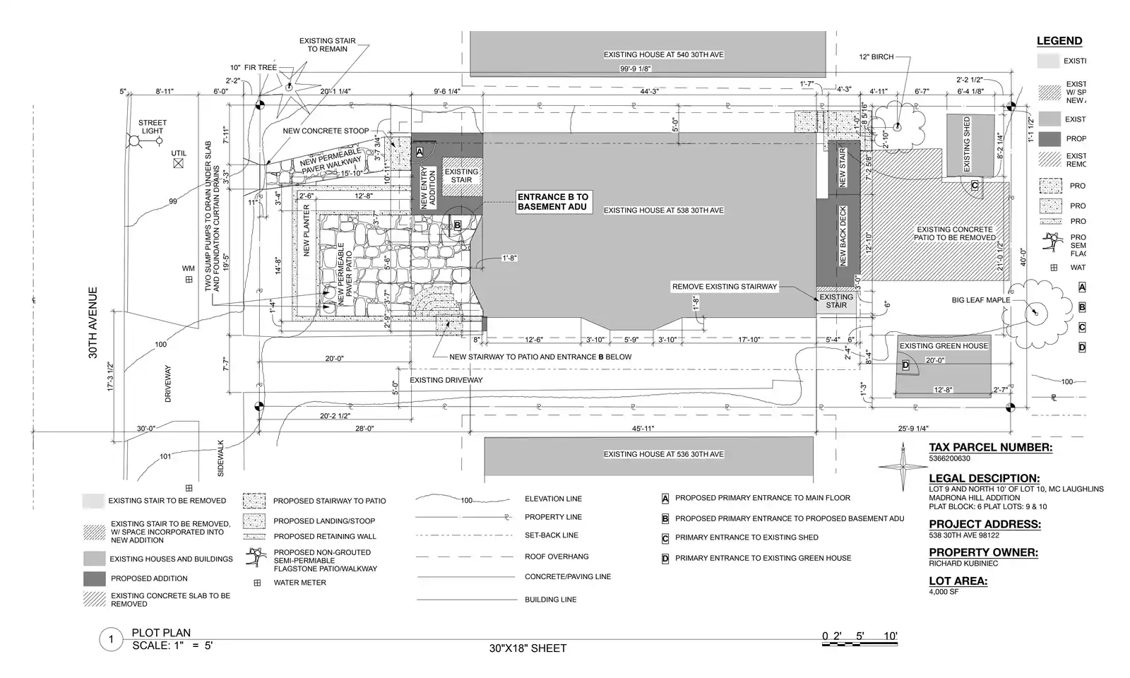 Site plan for 538 30th Ave