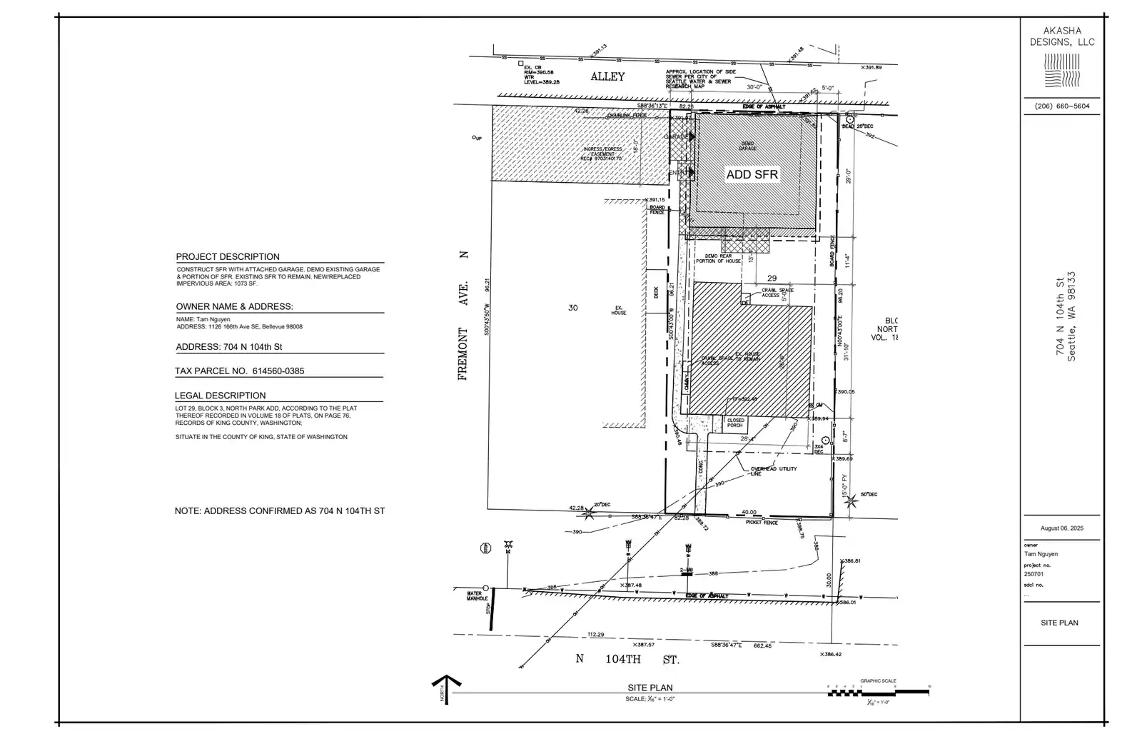 Site plan for 704 N 104th St