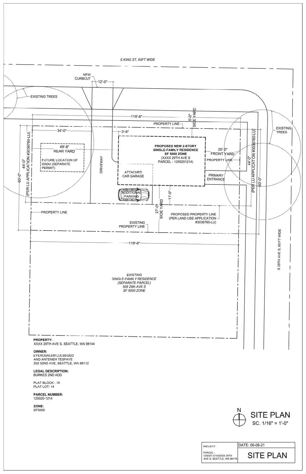 Site plan for 501 29th Ave S