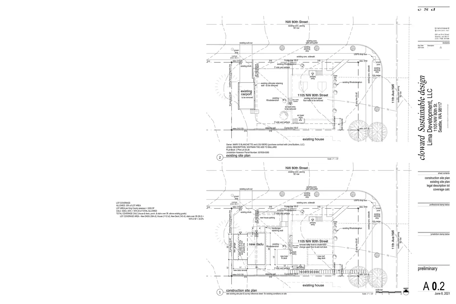 Site plan for 7757 11th Ave NW