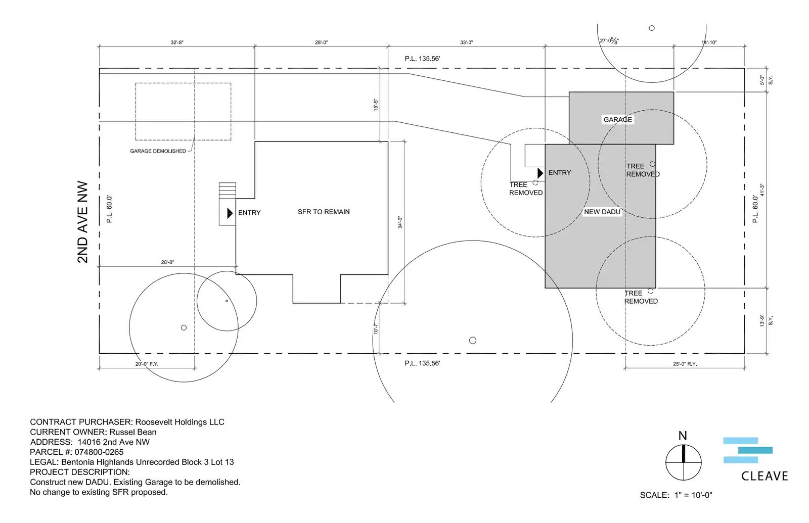 Site plan for 14016 2nd Ave NW