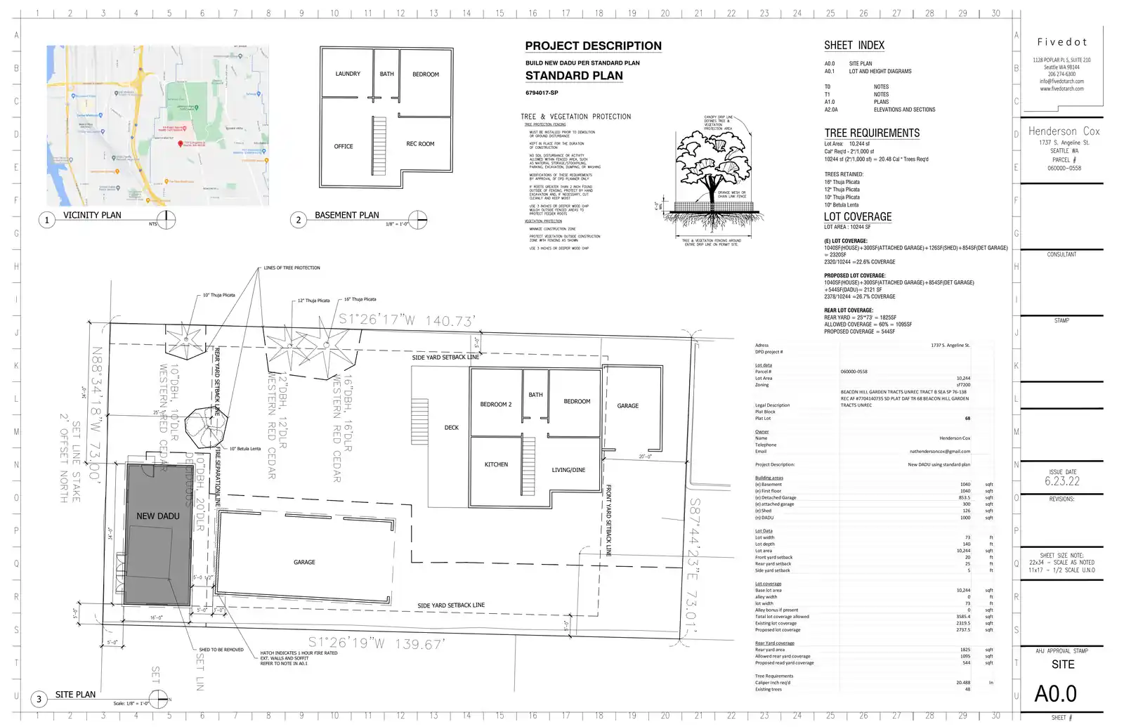Site plan for 1737 S Angeline St