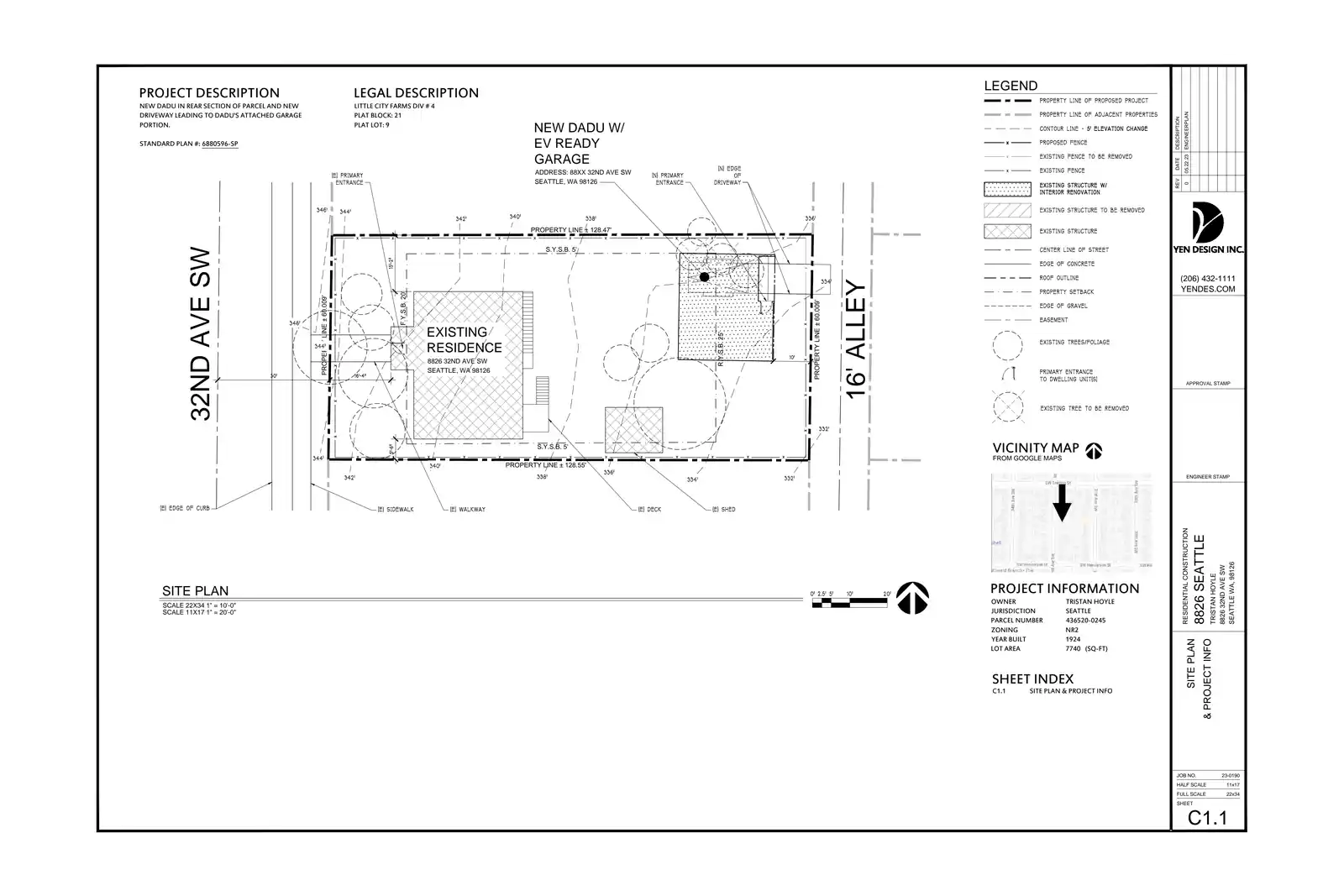 Site plan for 8824 32nd Ave SW