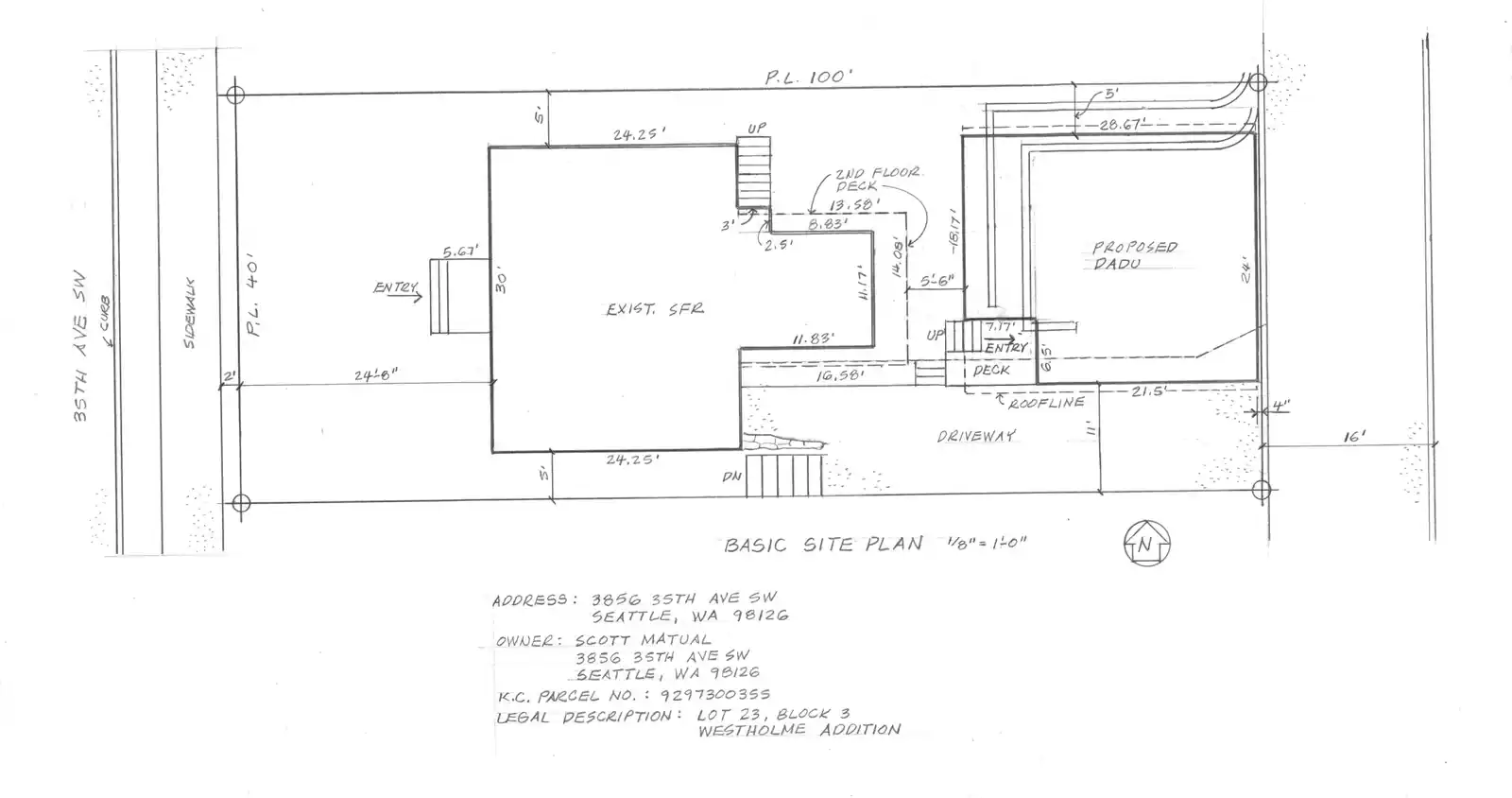 Site plan for 3856 35th Ave SW