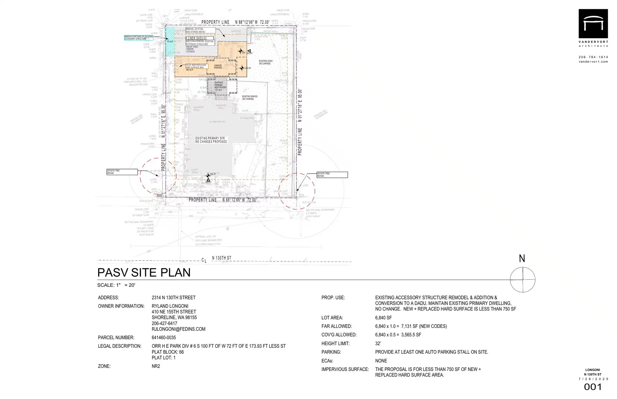 Site plan for 2316 N 130th St