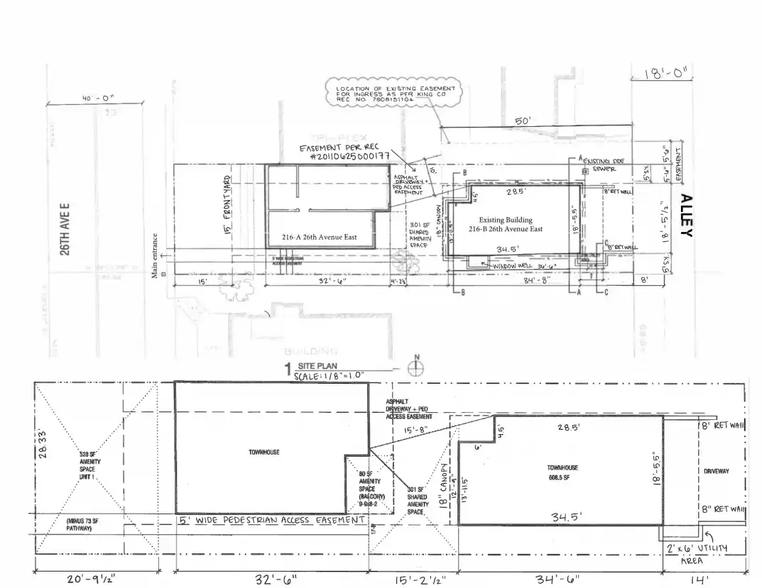 Site plan for 216 B 26th Ave E