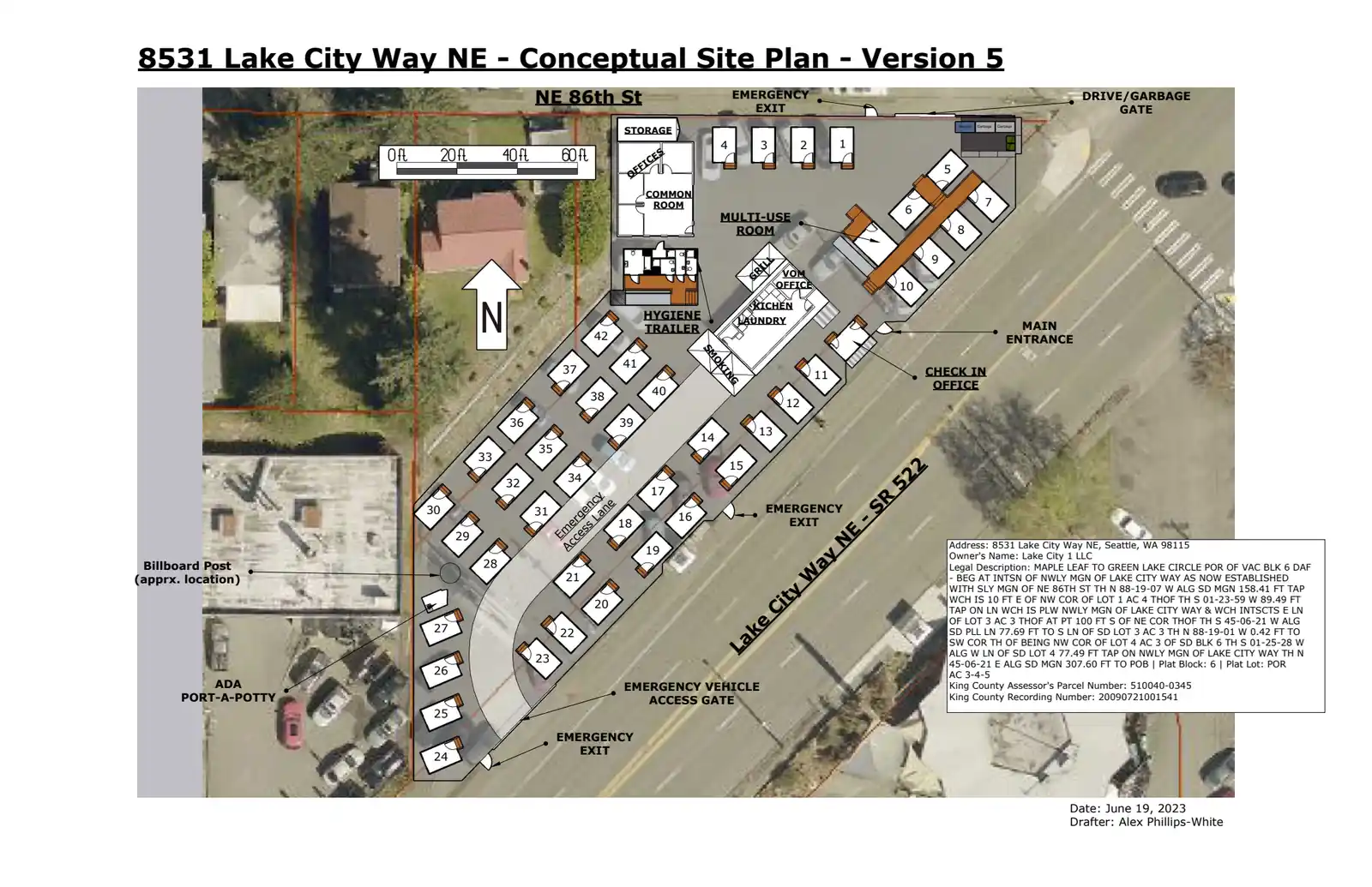 Site plan for 8531 Lake City Way NE