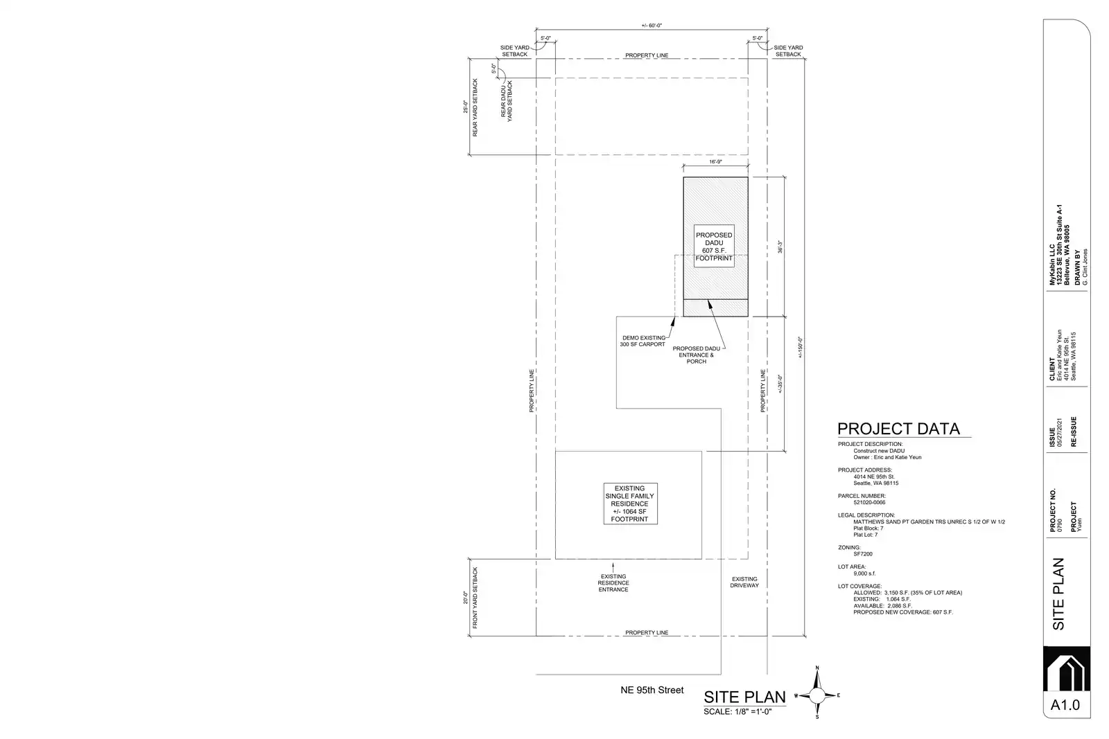 Site plan for 4014 B NE 95th St