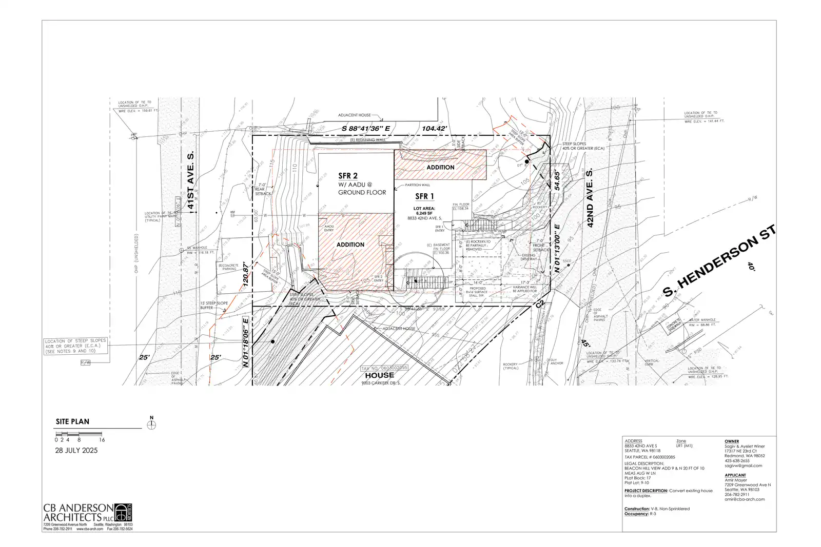 Site plan for 8833 42nd Ave S