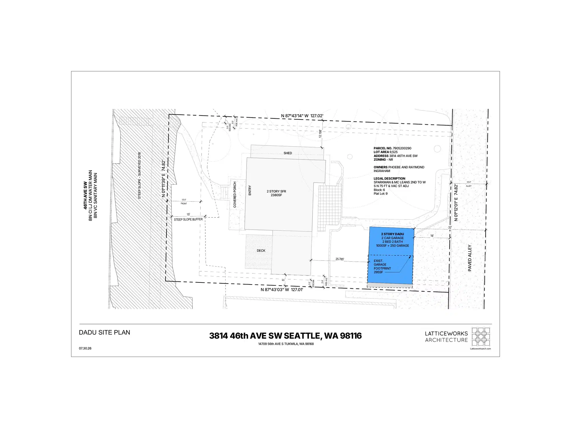 Site plan for 3814 46th Ave SW