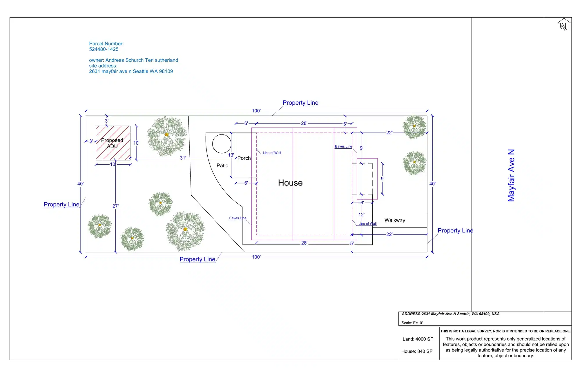 Site plan for 2631 Mayfair Ave N