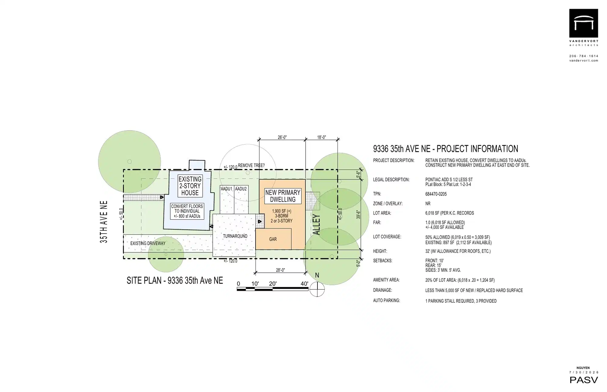 Site plan for 9336 35th Ave NE