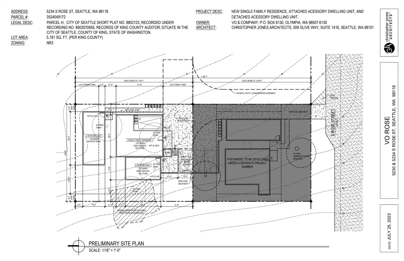 Site plan for 5234 S Rose St