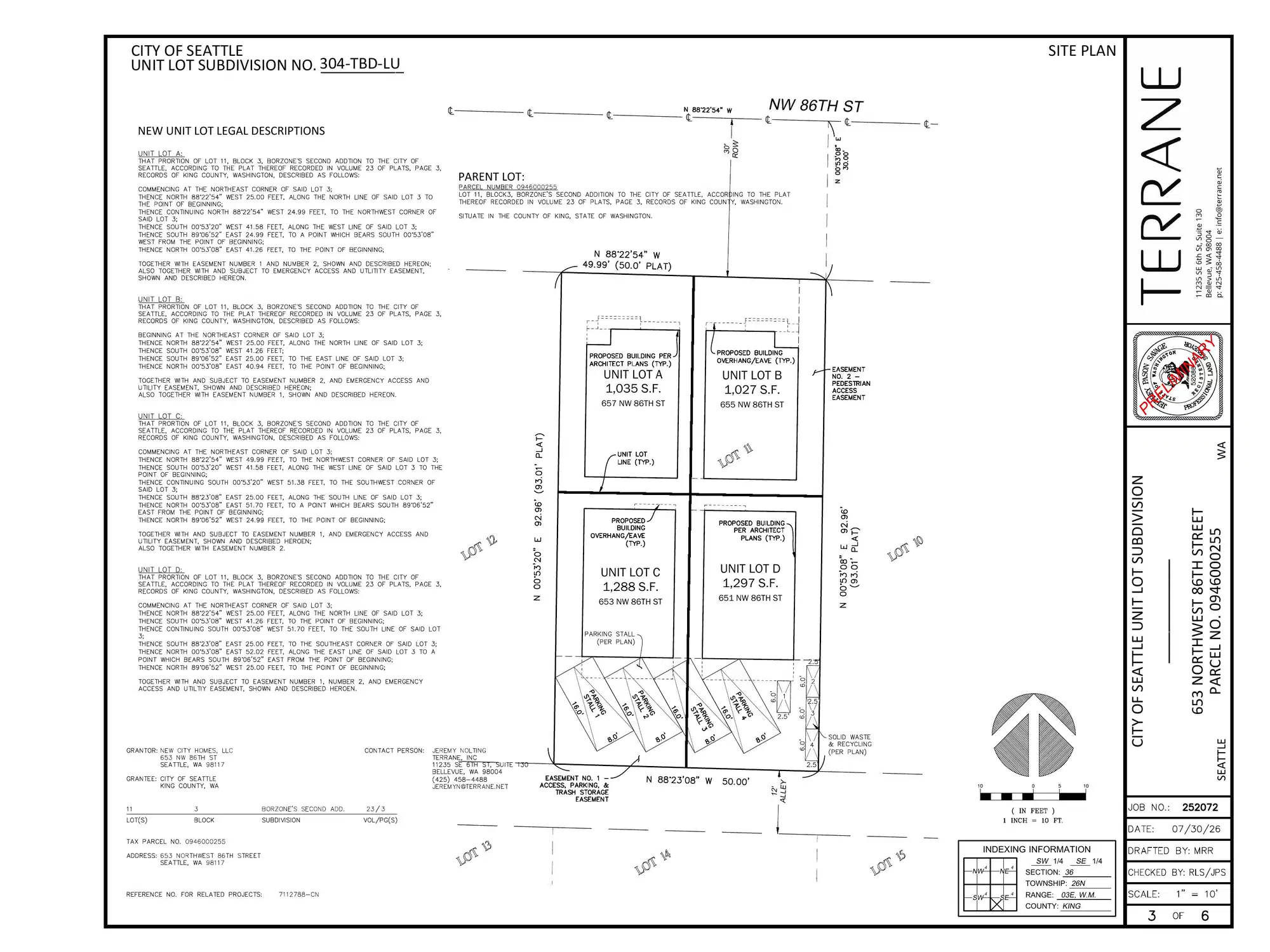 Site plan for 653 NW 86th St