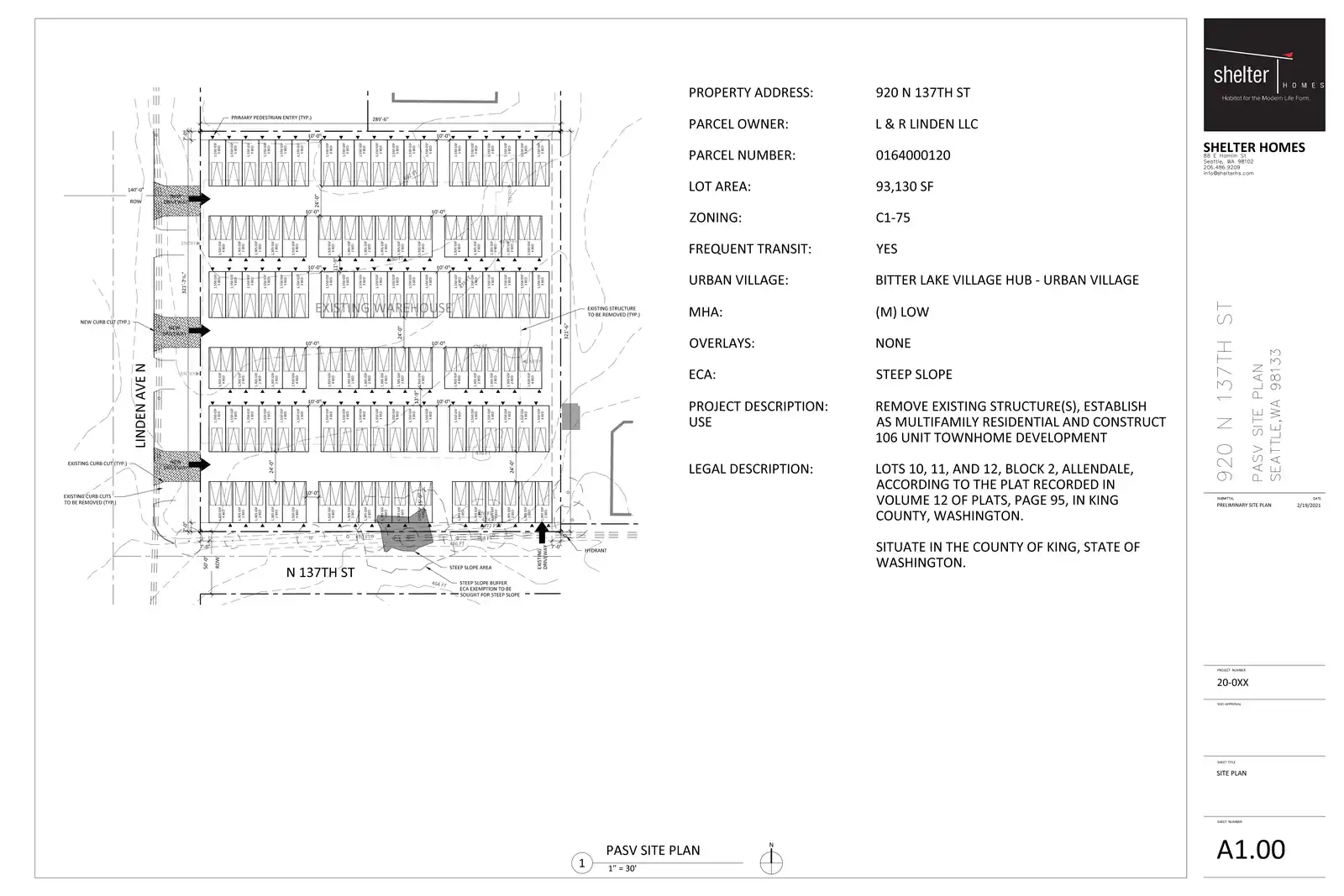 Site plan for 920 N 137th St