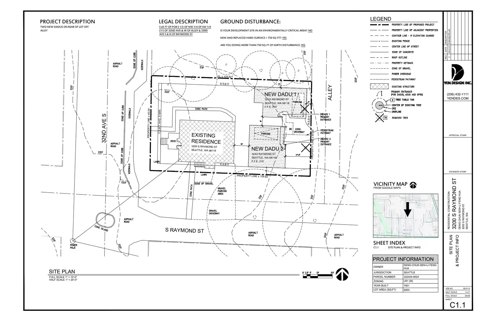 Site plan for 3200 S Raymond St