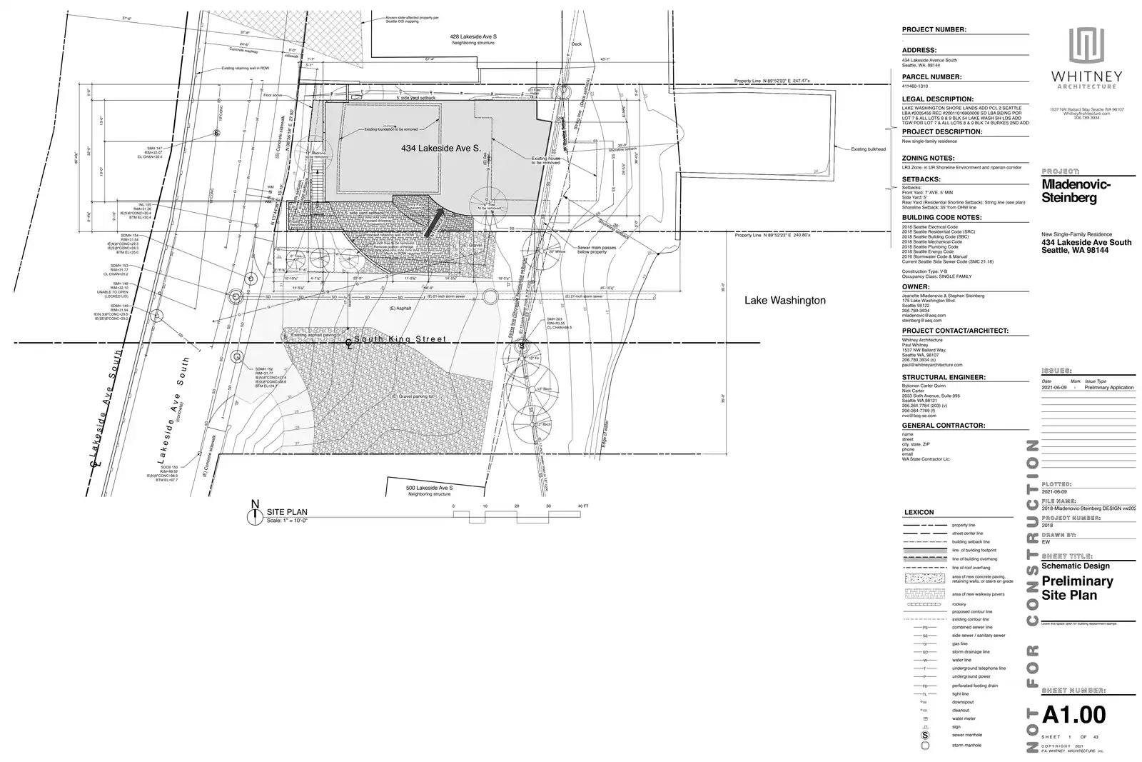Site plan for 434 Lakeside Ave S