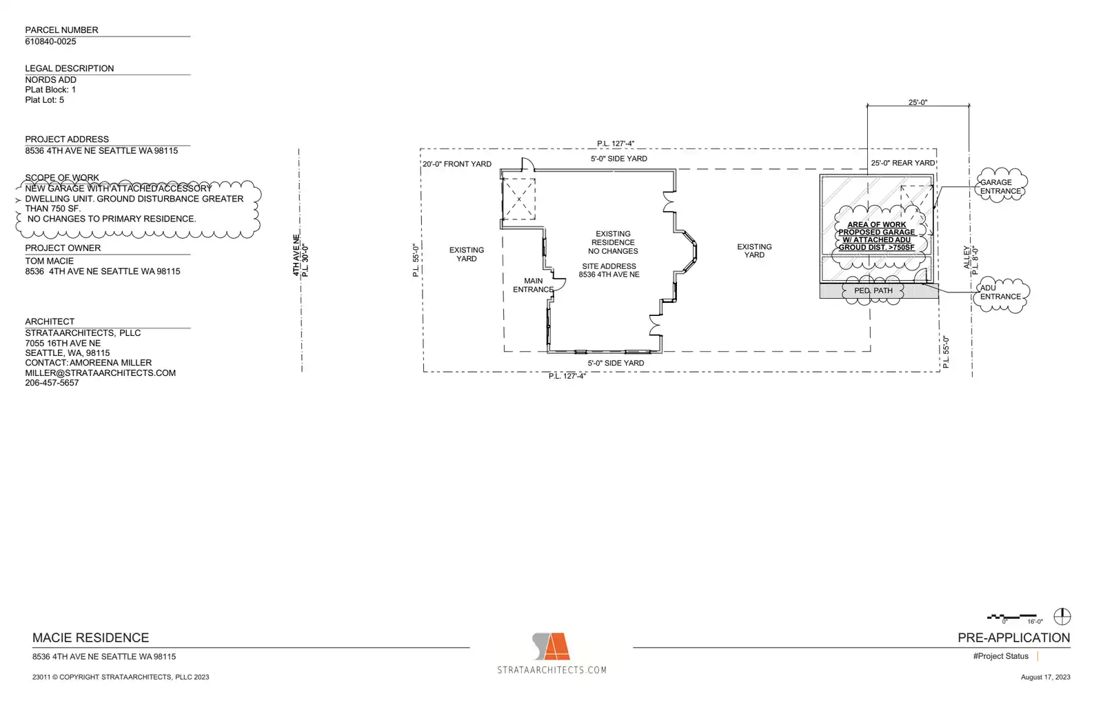 Site plan for 8534 4th Ave NE