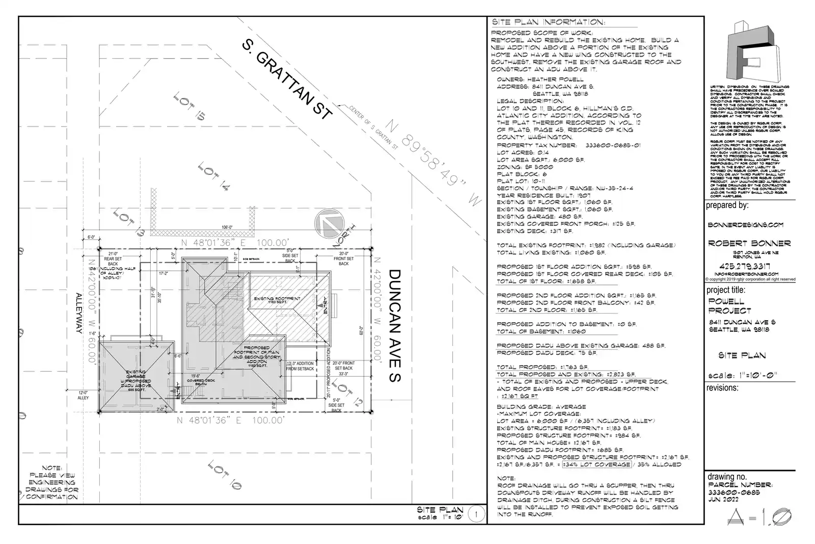 Site plan for 8411 Duncan Ave S
