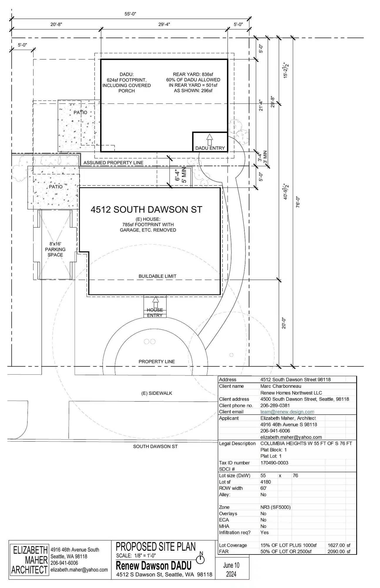 Site plan for 4514 S Dawson St