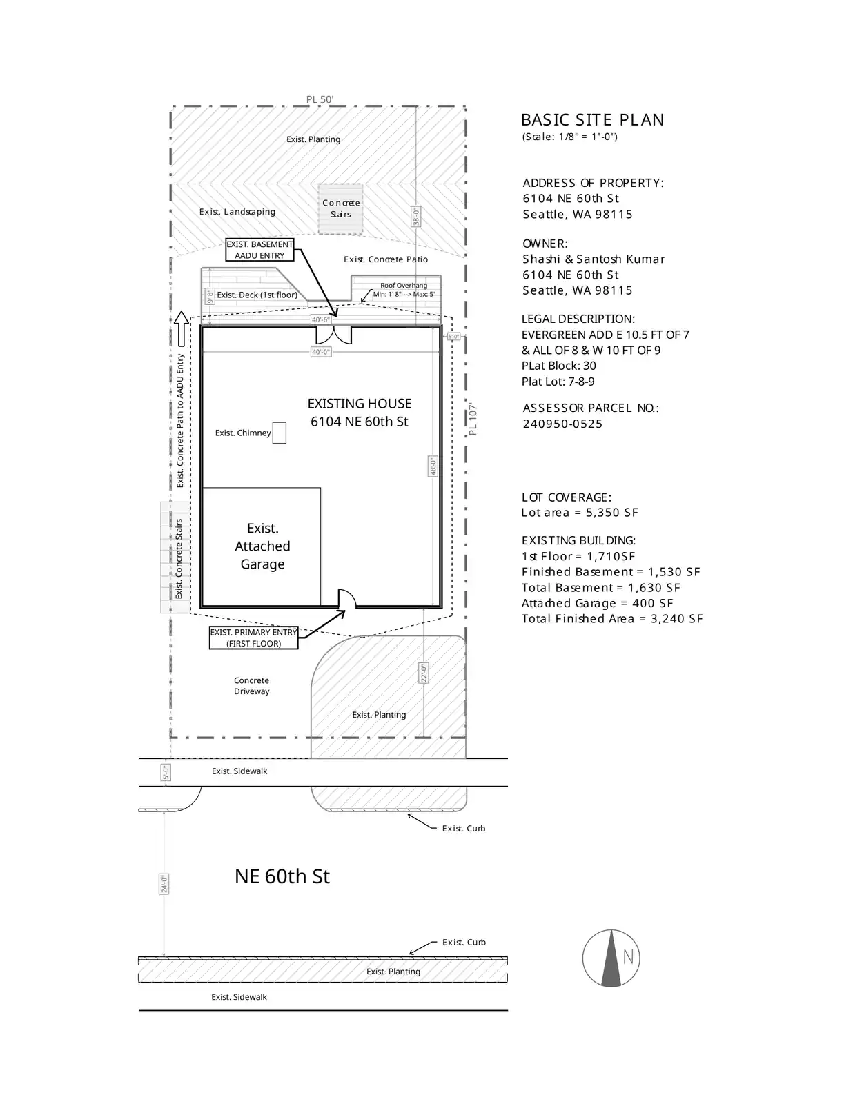 Site plan for 6104 NE 60th St