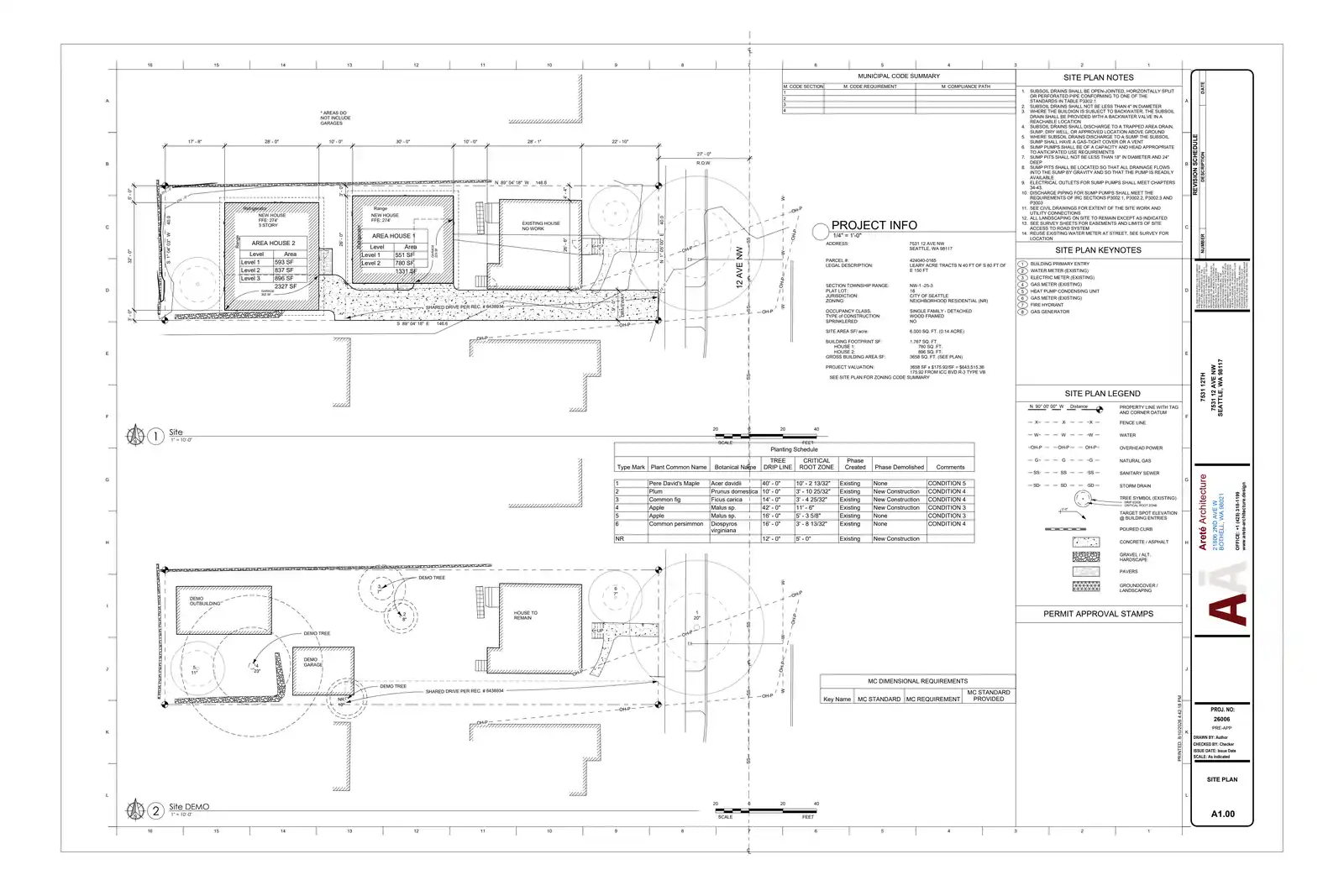 Site plan for 7531 12th Ave NW