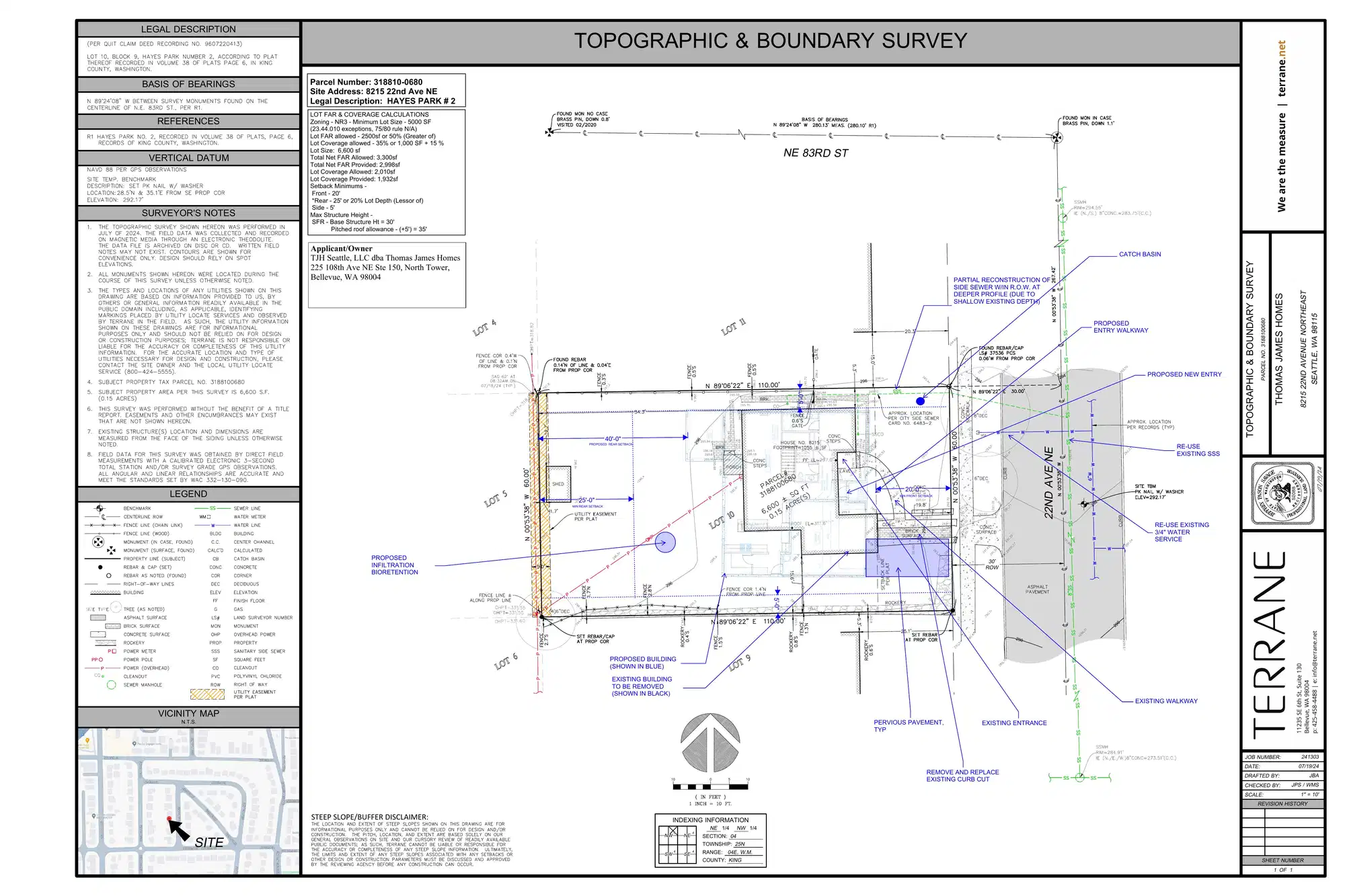 Site plan for 8215 22nd Ave NE