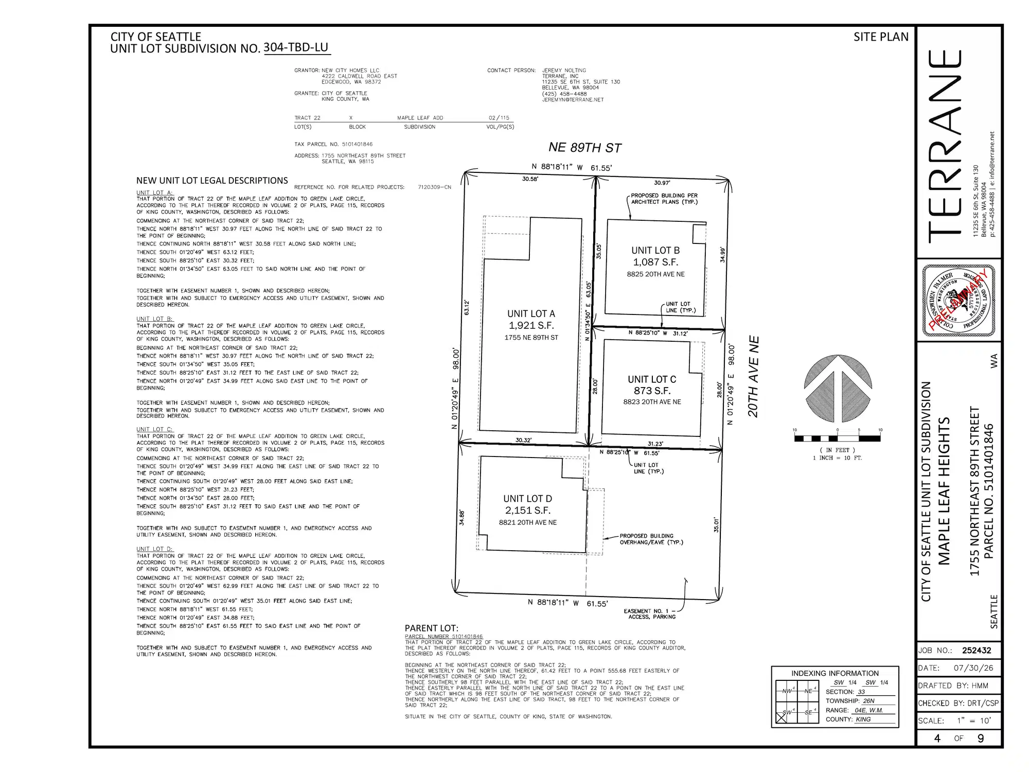 Site plan for 1755 NE 89th St