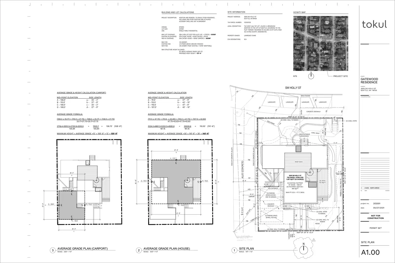 Site plan for 3609 SW Holly St