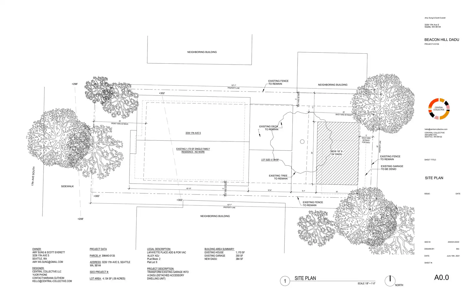 Site plan for 3226 17th Ave S
